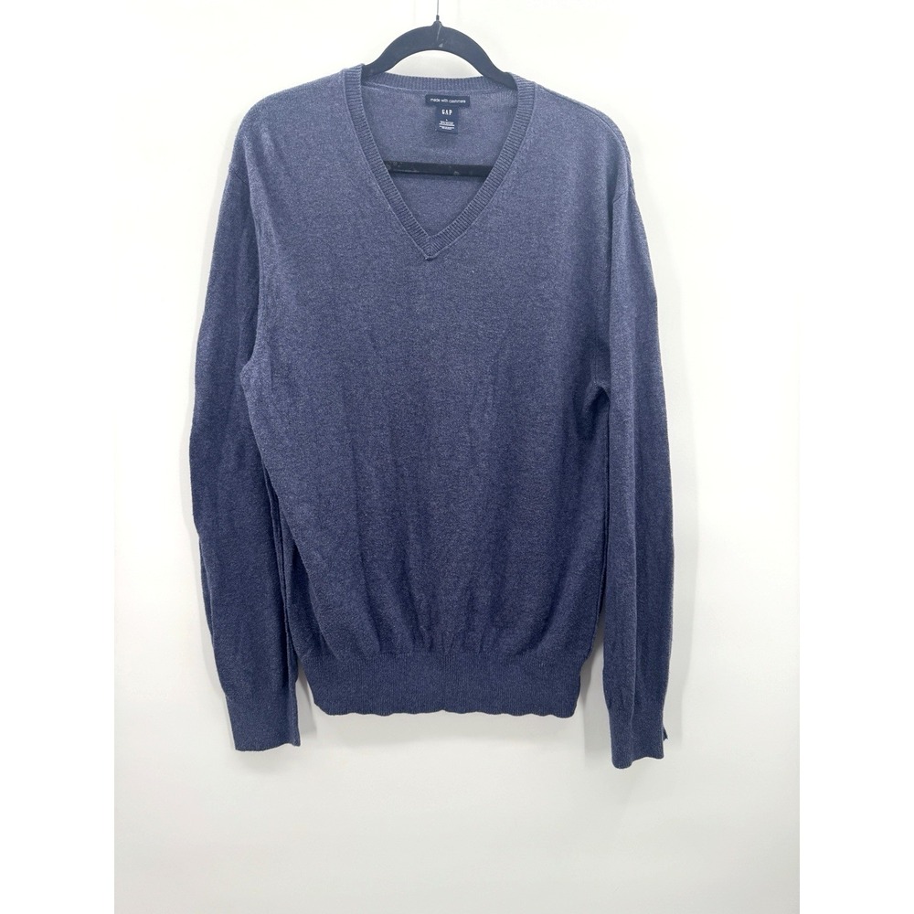 Gap Mens Large Sweater Cotton Cashmere Blend V-Neck Casual Comfort Preppy